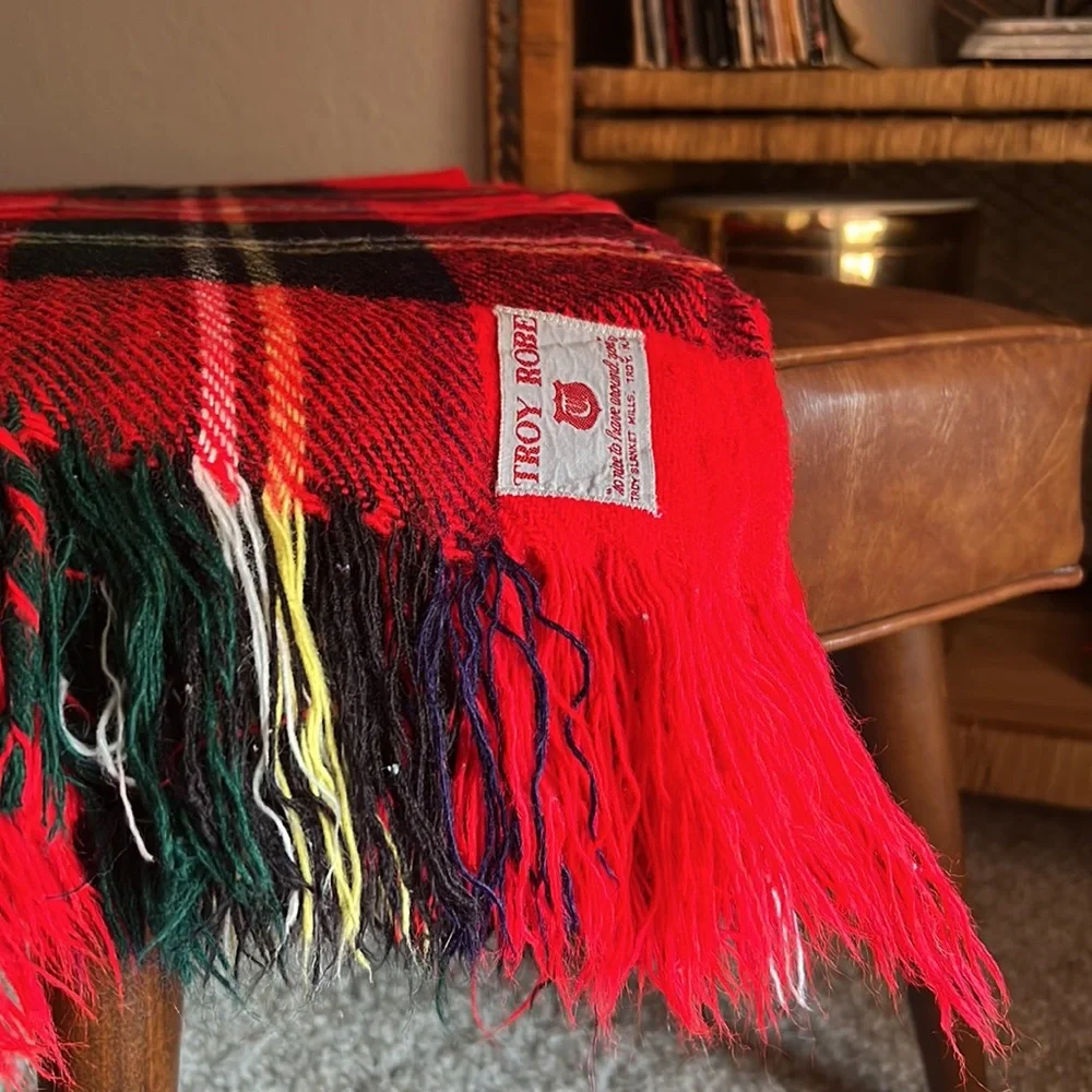 Vintage Troy Robe leisure tartan blanket/throw - Picture 2 of 4
